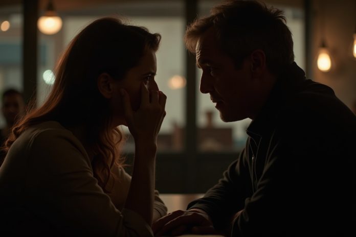 Построение доверия: двое ведут искренний разговор за столиком кафе, демонстрируя эмоциональную близость