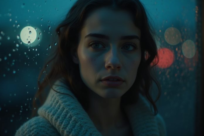 Страхи в отношениях: женщина задумчиво смотрит в окно, отражая внутренние переживания