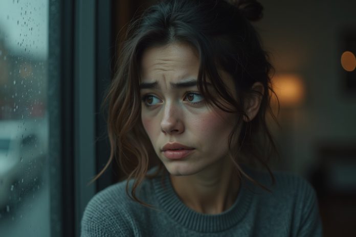 Токсичные родители: эмоциональный портрет женщины у окна, символизирующий последствия травматичного детства